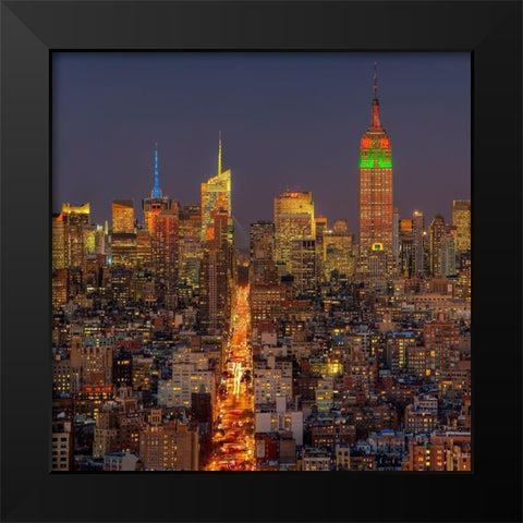 Skyline Black Modern Wood Framed Art Print by Terrible, Aurelien