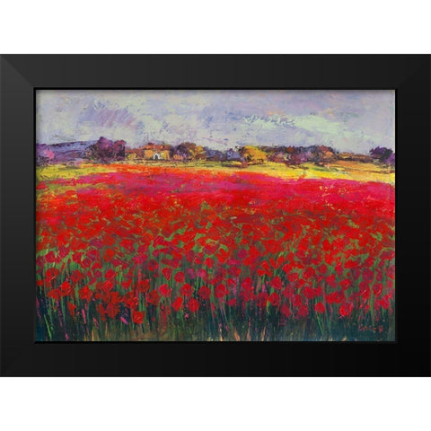 Mohnfeld Black Modern Wood Framed Art Print by Camargo, Jesus P.