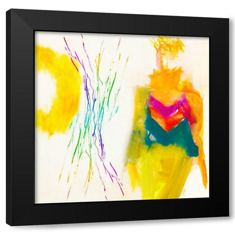 Spielgefahrtin Black Modern Wood Framed Art Print by Schafer, Jenny