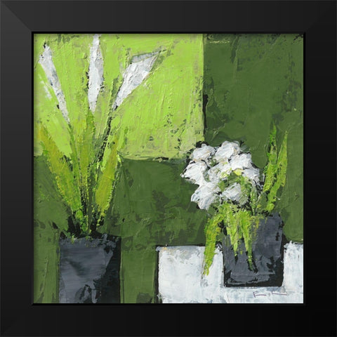 Arums et tulipes ensemble Black Modern Wood Framed Art Print by Persillon, Francoise