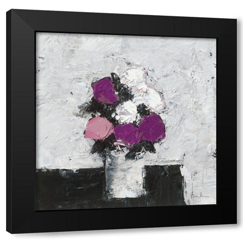 Amour Black Modern Wood Framed Art Print with Double Matting by Persillon, Francoise