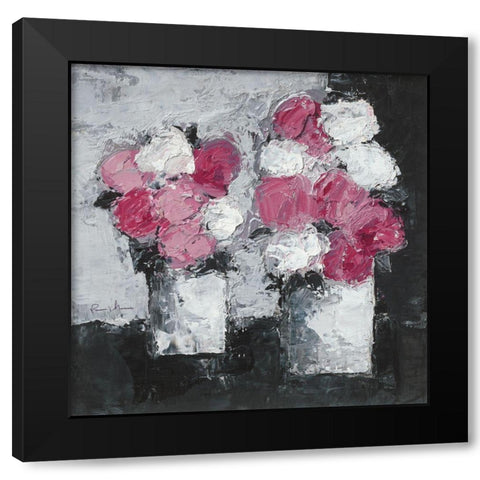 Rencontre Black Modern Wood Framed Art Print with Double Matting by Persillon, Francoise