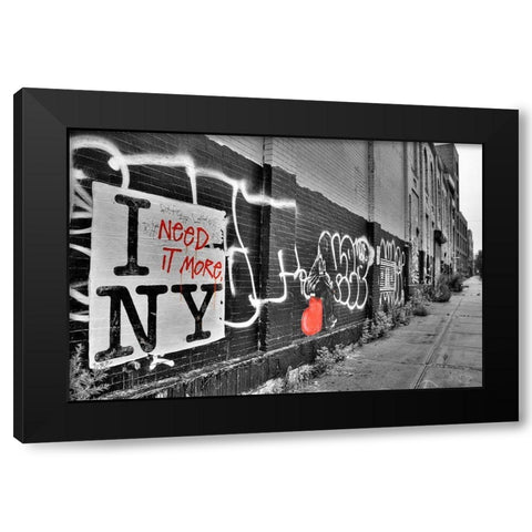 I Need it More NY Black Modern Wood Framed Art Print with Double Matting by Terrible, Aurelien