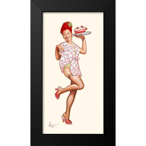 Avec des fraises Black Modern Wood Framed Art Print by Hitte, Patrick