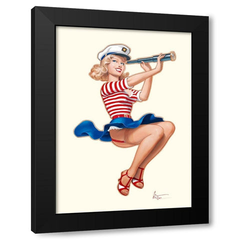 Longue vue Black Modern Wood Framed Art Print by Hitte, Patrick