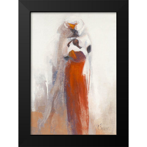 Silhouettes Africaines V Black Modern Wood Framed Art Print by Parise, Chantal