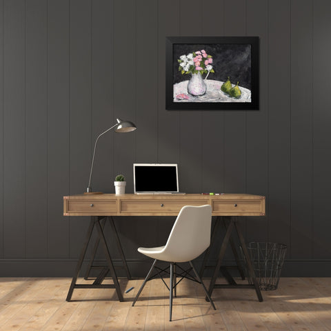 Poires et roses d Elisa Black Modern Wood Framed Art Print by Persillon, Francoise