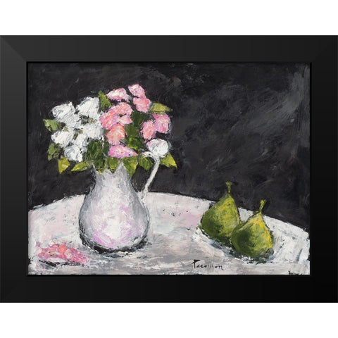 Poires et roses d Elisa Black Modern Wood Framed Art Print by Persillon, Francoise