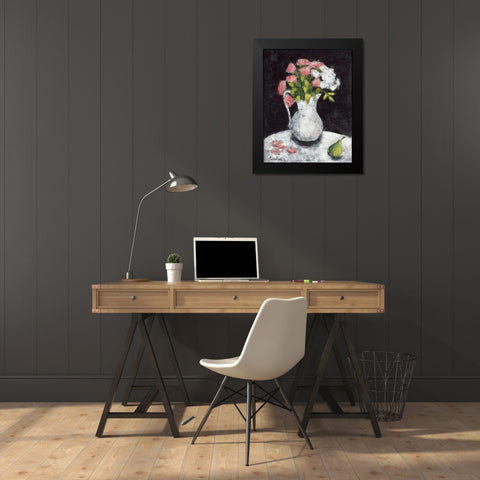 Roses d Elisa Black Modern Wood Framed Art Print by Persillon, Francoise