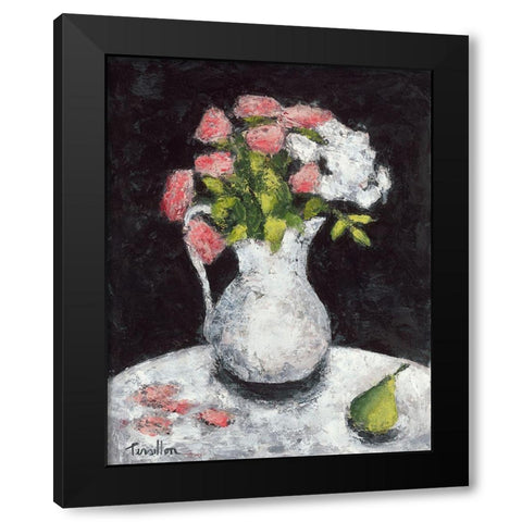 Roses d Elisa Black Modern Wood Framed Art Print by Persillon, Francoise