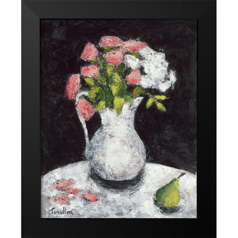 Roses d Elisa Black Modern Wood Framed Art Print by Persillon, Francoise