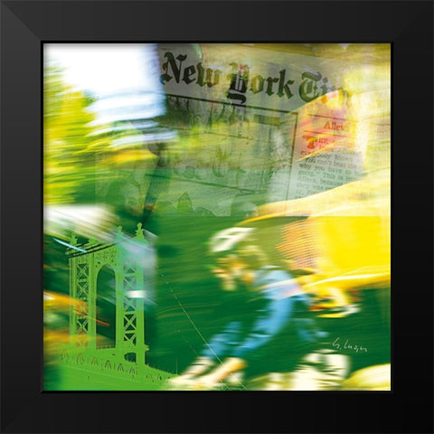 NY City Ride Black Modern Wood Framed Art Print by Luger, Gery