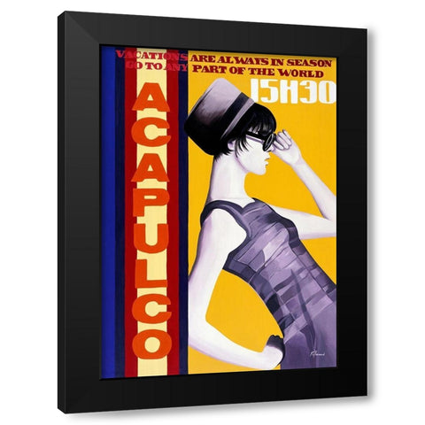 Femme Acapulco Black Modern Wood Framed Art Print with Double Matting by Bernard, Anne