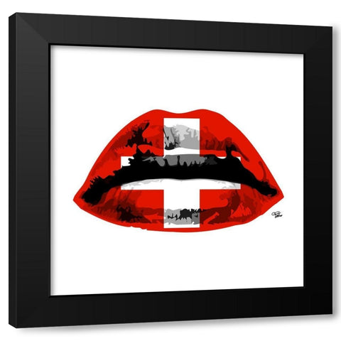 Switzerland Kiss Black Modern Wood Framed Art Print by Paslier, Morgan