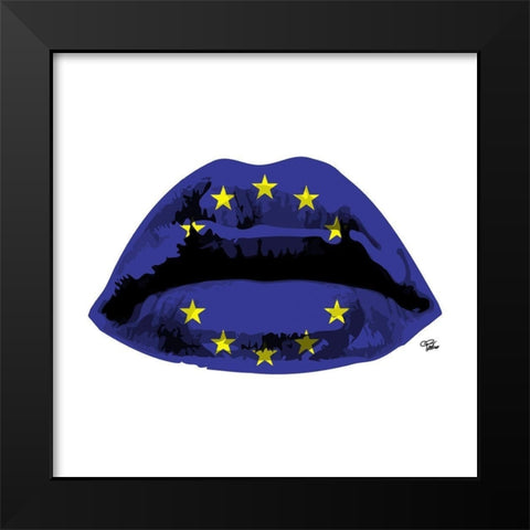 Euro Kiss Black Modern Wood Framed Art Print by Paslier, Morgan