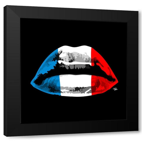 French Kiss Black Modern Wood Framed Art Print with Double Matting by Paslier, Morgan