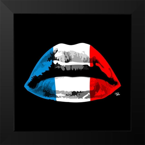 French Kiss Black Modern Wood Framed Art Print by Paslier, Morgan