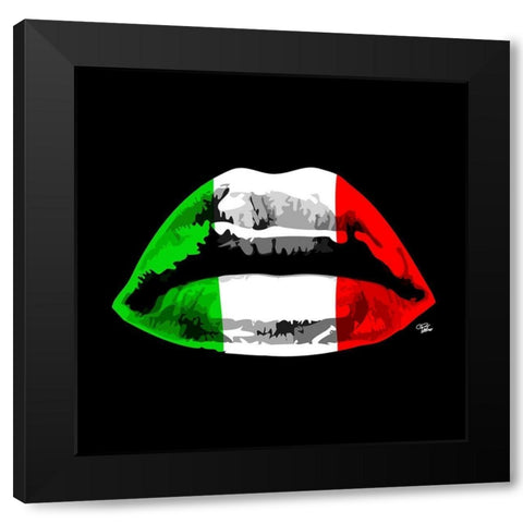 Italian Kiss Black Modern Wood Framed Art Print with Double Matting by Paslier, Morgan