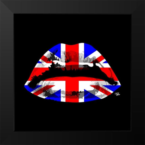 England Kiss Black Modern Wood Framed Art Print by Paslier, Morgan