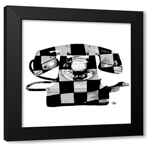 Chess Phone Black Modern Wood Framed Art Print by Paslier, Morgan