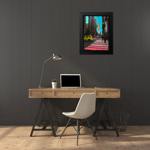 Pink Corner Black Modern Wood Framed Art Print by Simonutti, Riccardo