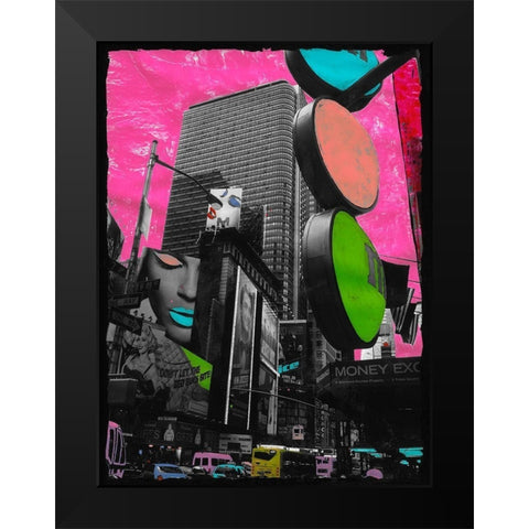 Times Square Black Modern Wood Framed Art Print by Simonutti, Riccardo