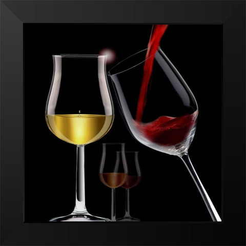 Liquids VII Black Modern Wood Framed Art Print by Hillert, Peter