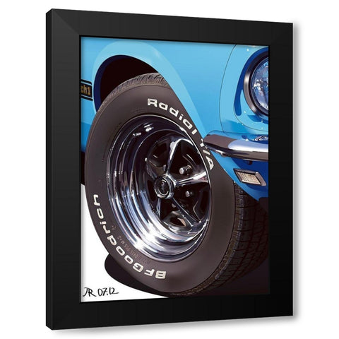 MACH I Blue Detail Black Modern Wood Framed Art Print with Double Matting by Strapelias - PR, Pierre