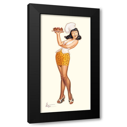 Betty Chocolat Black Modern Wood Framed Art Print with Double Matting by Hitte, Patrick