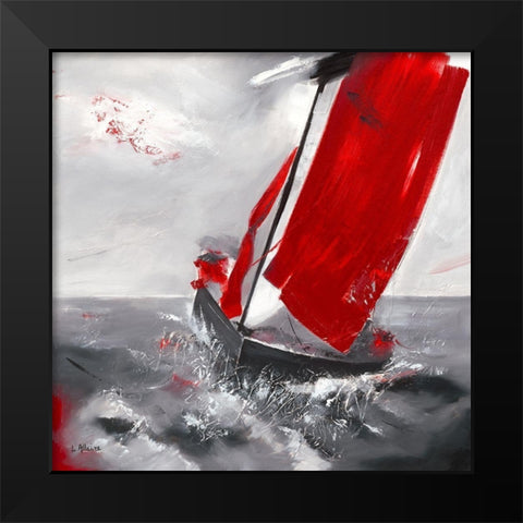 Voile rouge Black Modern Wood Framed Art Print by Allaire, Lydie