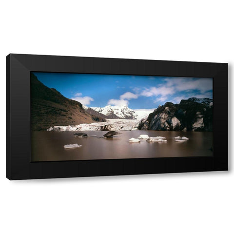 Vatnajokull-Island Black Modern Wood Framed Art Print with Double Matting by Seidel, Leo