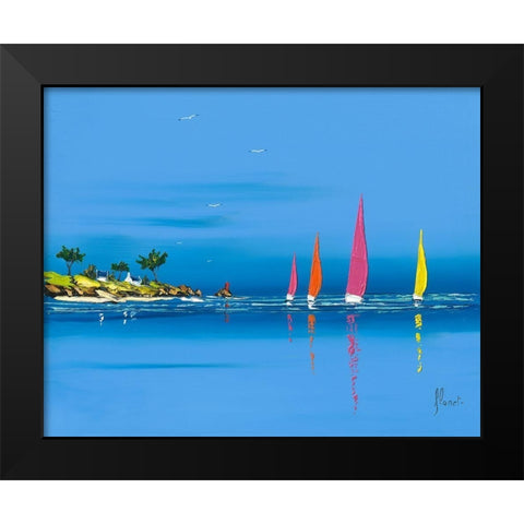 Jour de regate I Black Modern Wood Framed Art Print by Flanet, Frederic