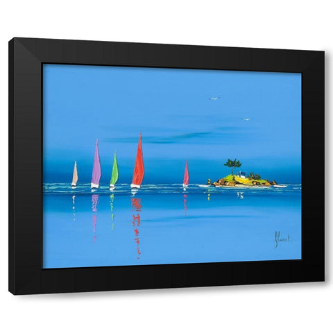 Jour de regate II Black Modern Wood Framed Art Print with Double Matting by Flanet, Frederic