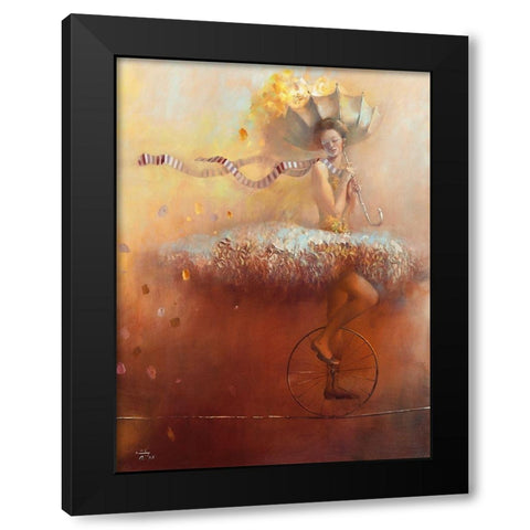 Parapluie Black Modern Wood Framed Art Print with Double Matting by Tchoubakov, Oleg