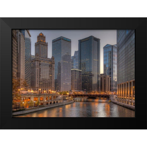Peaceful Chicago Black Modern Wood Framed Art Print by Terrible, Aurelien