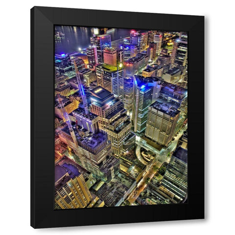Sydney s Skyline Black Modern Wood Framed Art Print by Terrible, Aurelien