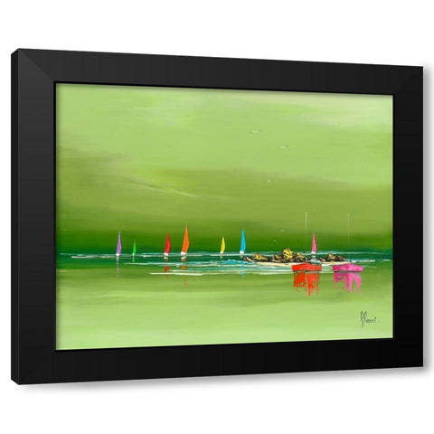 Avant l orage Black Modern Wood Framed Art Print with Double Matting by Flanet, Frederic