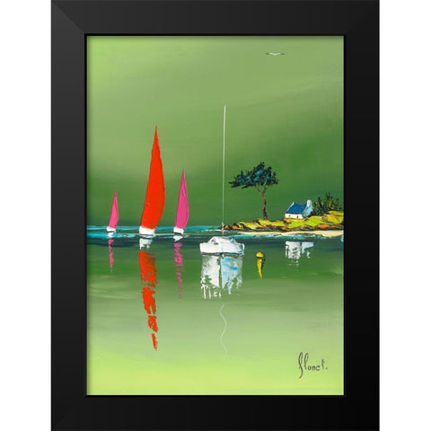 L abri cotier Black Modern Wood Framed Art Print by Flanet, Frederic