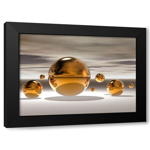 Golden Bowl II Black Modern Wood Framed Art Print with Double Matting by Hillert, Peter