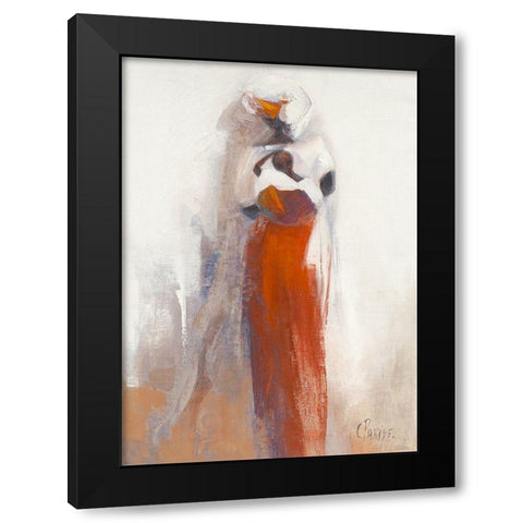Silhouettes Africaines V Black Modern Wood Framed Art Print with Double Matting by Parise, Chantal