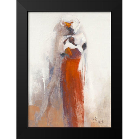 Silhouettes Africaines V Black Modern Wood Framed Art Print by Parise, Chantal