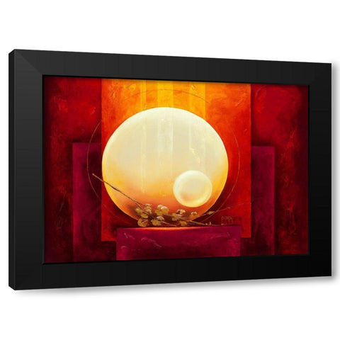 Amour infini Black Modern Wood Framed Art Print with Double Matting by Triki, Bernadette