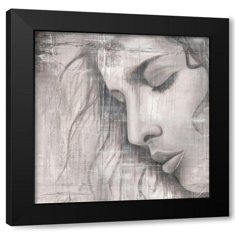 Face II Black Modern Wood Framed Art Print with Double Matting by Godles, Karo