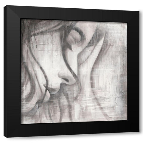 Face III Black Modern Wood Framed Art Print by Godles, Karo