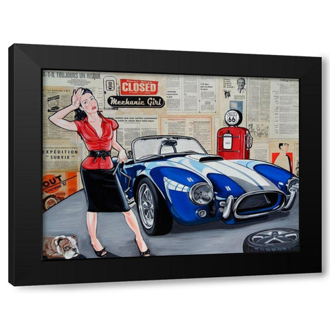 La belle mecanique Black Modern Wood Framed Art Print with Double Matting by Lisa.C