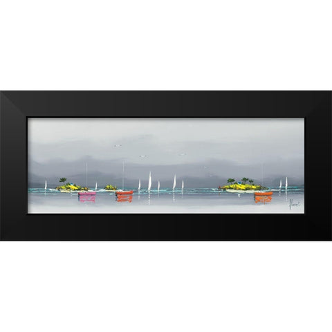 Regate du golf Black Modern Wood Framed Art Print by Flanet, Frederic