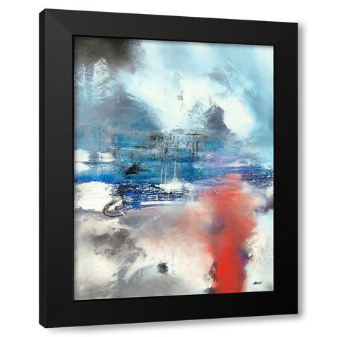 Lake Side Black Modern Wood Framed Art Print with Double Matting by ARVEE