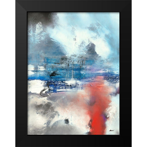 Lake Side Black Modern Wood Framed Art Print by ARVEE