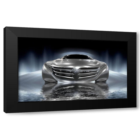 Car Collection Water Black Modern Wood Framed Art Print by Hillert, Peter