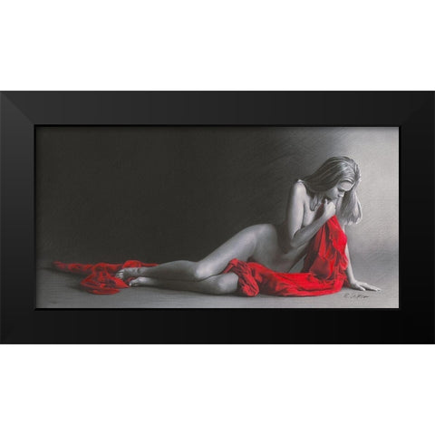 Sensuality Black Modern Wood Framed Art Print by Seifert, Brita